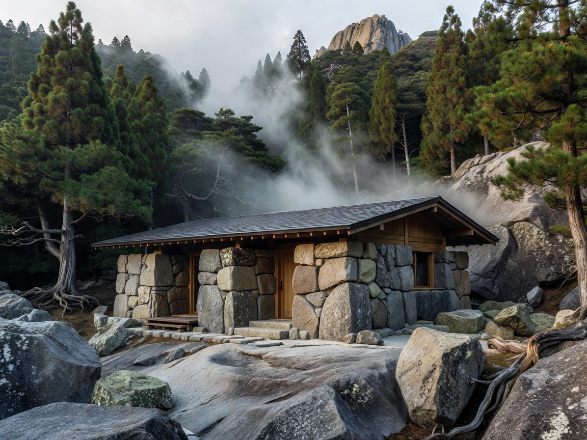 花崗岩の基礎を持つ山荘